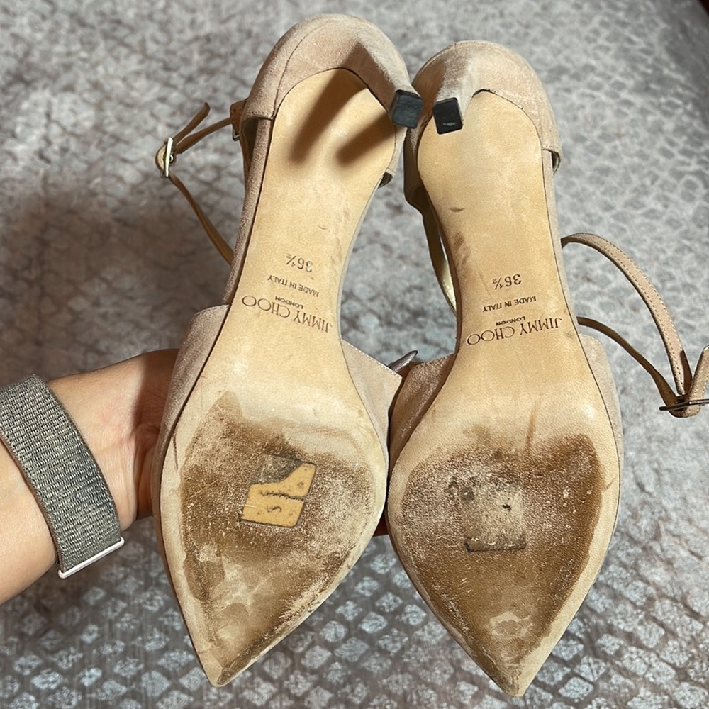 Jimmy Choo Suede Blush Pumps Size 36.5 - Picture 9 of 9